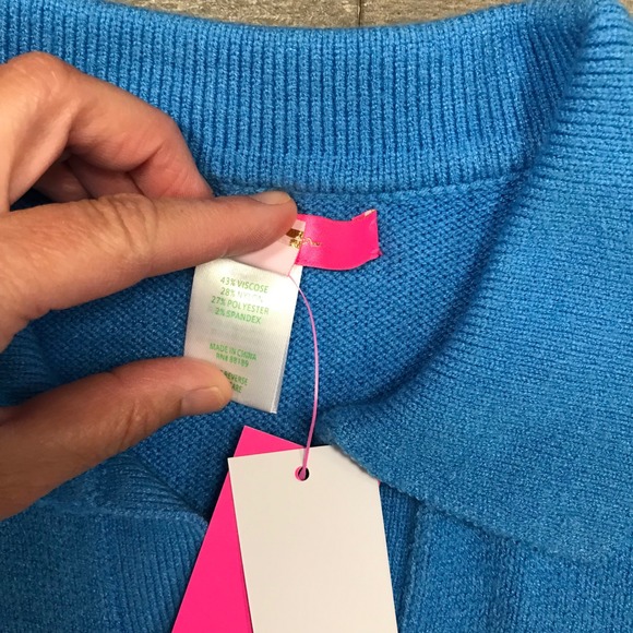 NWT Lilly Pulitzer Lizona Sweater Dress Lunar Blue Women Size XL Long Sleeve New - Picture 11 of 11